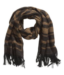 Ladies brown jacquard scarf